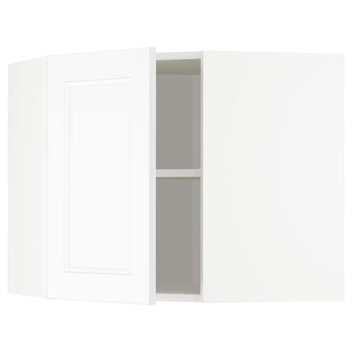 METOD - Corner wall cabinet with shelves, white/Axstad matt white, 68x60 cm