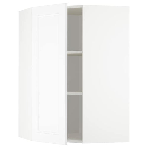 METOD - Corner wall cabinet with shelves, white/Axstad matt white, 68x100 cm