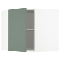 METOD - Corner wall cabinet with shelves, white/Bodarp grey-green, 68x60 cm - best price from Maltashopper.com 19317711