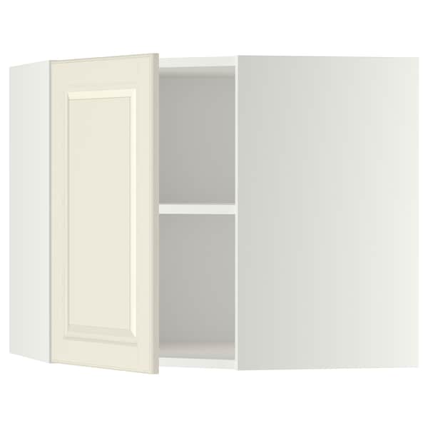 Ikea METOD - Corner wall cabinet with shelves, white/Bodbyn off-white, 68x60 cm