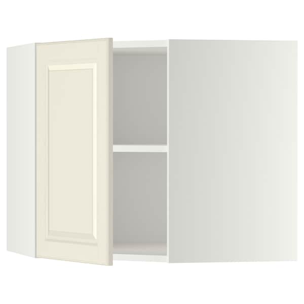 METOD - Corner wall cabinet with shelves, white/Bodbyn off-white, 68x60 cm - best price from Maltashopper.com 19917826