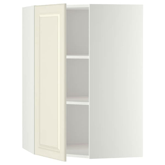 Ikea METOD - Corner wall cabinet with shelves, white/Bodbyn off-white, 68x100 cm