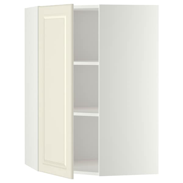 Ikea METOD - Corner wall cabinet with shelves, white/Bodbyn off-white, 68x100 cm