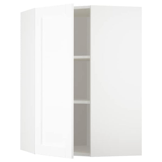 Ikea METOD - Corner wall cabinet with shelves, white Enköping/white wood effect, 68x100 cm