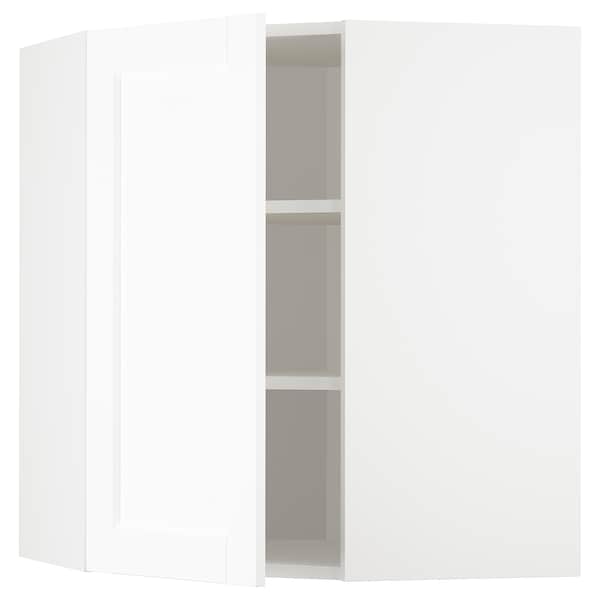 METOD - Corner wall cabinet with shelves, white Enköping/white wood effect, 68x80 cm - best price from Maltashopper.com 69473600