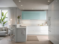 METOD - Corner wall cabinet with shelves, white Järsta/high-gloss light turquoise, 68x60 cm - best price from Maltashopper.com 79414530