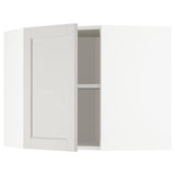 METOD corner wall cabinet with shelves, white/Lerhyttan light grey, 68x60 cm