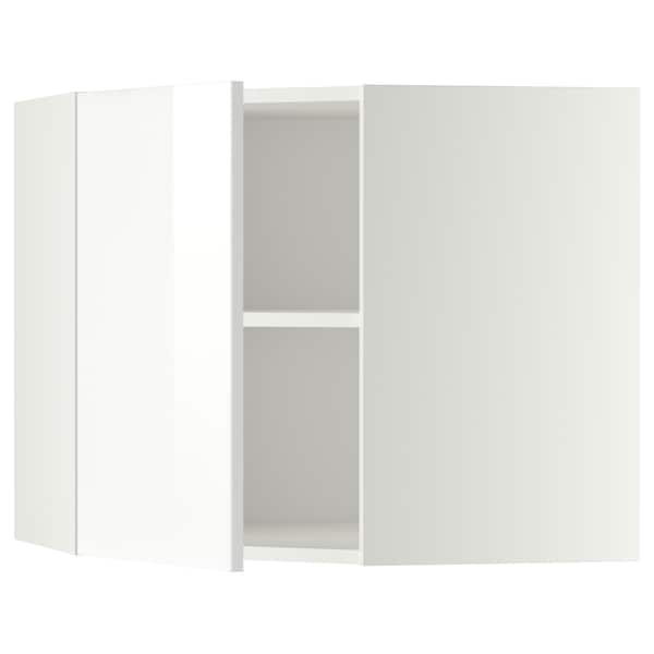 METOD - Corner wall cabinet with shelves, white/Ringhult white, 68x60 cm - best price from Maltashopper.com 19918519