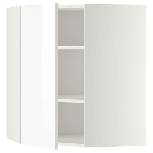 METOD - Corner wall cabinet with shelves, white/Ringhult white, 68x80 cm - best price from Maltashopper.com 79918521