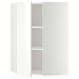 METOD corner wall cabinet with shelves, white/Ringhult white, 68x100 cm