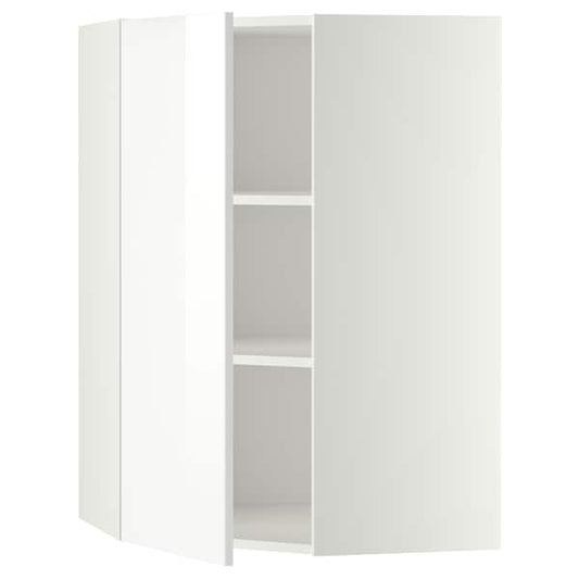 Ikea METOD - Corner wall cabinet with shelves, white/Ringhult white, 68x100 cm