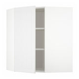 METOD corner wall cabinet with shelves, white/Stensund white, 68x80 cm