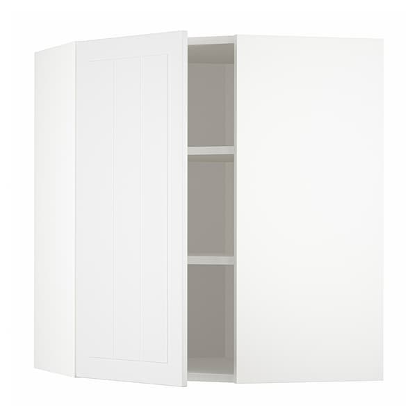 METOD - Corner wall cabinet with shelves, white/Stensund white, 68x80 cm - best price from Maltashopper.com 89409199