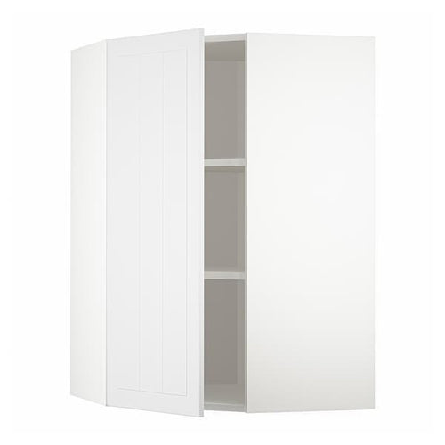 METOD - Corner wall cabinet with shelves, white/Stensund white, 68x100 cm