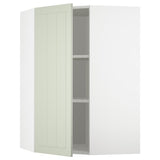 METOD corner wall cabinet with shelves, white/Stensund light green, 68x100 cm