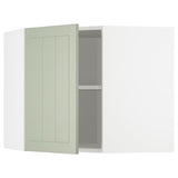 METOD corner wall cabinet with shelves, white/Stensund light green, 68x60 cm