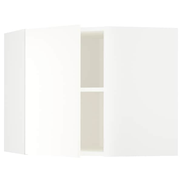 Ikea METOD - Corner wall cabinet with shelves, white/Vallstena white, 68x60 cm