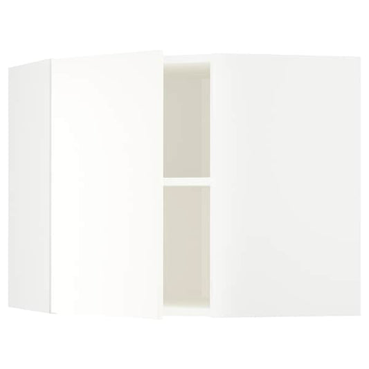 Ikea METOD - Corner wall cabinet with shelves, white/Vallstena white, 68x60 cm