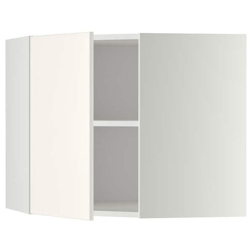 METOD corner wall cabinet with shelves, white/Veddinge white, 68x60 cm