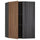 METOD corner wall cabinet with shelves, black Enköping/brown walnut effect