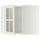 METOD corner wall cab w shelves/glass dr, white/Bodbyn off-white, 68x60 cm