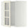 METOD corner wall cab w shelves/glass dr, white/Bodbyn off-white, 68x80 cm