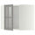 METOD corner wall cab w shelves/glass dr, white/Bodbyn grey, 68x60 cm