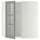 METOD corner wall cab w shelves/glass dr, white/Bodbyn grey, 67.5x80.0x67.5 cm