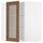 METOD - METOD Corner wall cab w shelves/glass dr, white Enköping/brown walnut effect, 68x80 cm