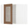 METOD - METOD Corner wall cab w shelves/glass dr, white Enköping/brown walnut effect, 68x60 cm