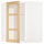 METOD corner wall cab w shelves/glass dr, white/Forsbacka oak, 68x80 cm