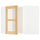 METOD corner wall cab w shelves/glass dr, white/Forsbacka oak, 68x60 cm