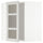 METOD corner wall cab w shelves/glass dr, white/Lerhyttan light grey, 68x80 cm
