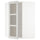 METOD corner wall cab w shelves/glass dr, white/Lerhyttan light grey, 68x100 cm