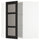 METOD corner wall cab w shelves/glass dr, white/Lerhyttan black stained, 68x80 cm