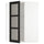 METOD corner wall cab w shelves/glass dr, white/Lerhyttan black stained, 68x100 cm
