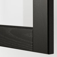 METOD - Corner wall cab w shelves/glass dr, white/Lerhyttan black stained, 68x100 cm - best price from Maltashopper.com 69257578