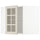 METOD - Corner wall cab w shelves/glass dr, white/Stensund beige , 68x60 cm