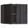 METOD corner wall cab w shelves/glass dr, black/Lerhyttan black stained