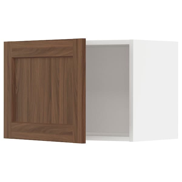 METOD - Wall cabinet, white Enköping/brown walnut effect, 60x40 cm - best price from Maltashopper.com 59475100