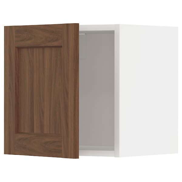 Ikea METOD - Wall cabinet, white Enköping/brown walnut effect, 40x40 cm