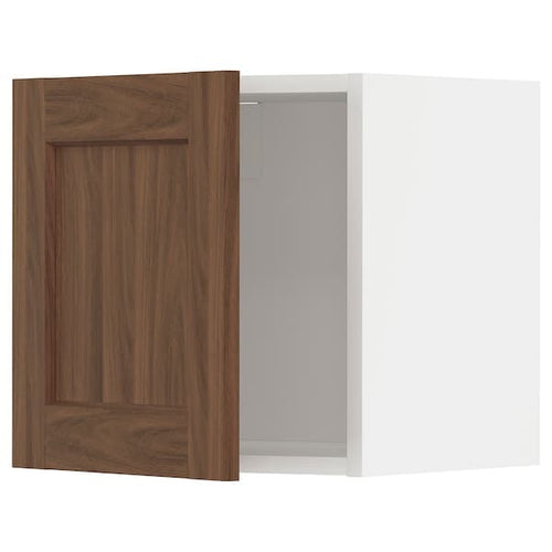 METOD - Wall cabinet, white Enköping/brown walnut effect, 40x40 cm