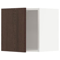 METOD wall cabinet, white/Sinarp brown, 40x40 cm