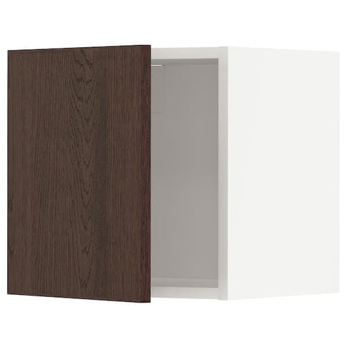 METOD - Wall cabinet, white/Sinarp brown , 40x40 cm