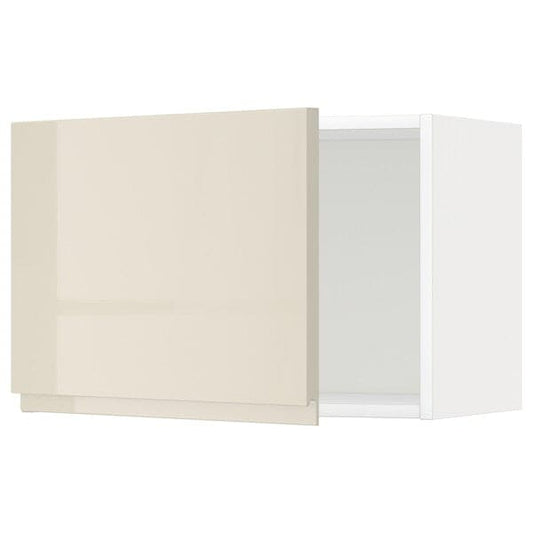 METOD - Wall cabinet, white/Voxtorp high-gloss light beige, 60x40 cm - best price from Maltashopper.com 99467810