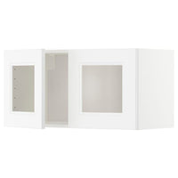 METOD - Wall cabinet with 2 glass doors, white/Axstad matt white, 80x40 cm - best price from Maltashopper.com 59463041