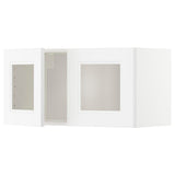METOD wall cabinet with 2 glass doors, white/Axstad matt white, 80x40 cm