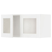 METOD wall cabinet with 2 glass doors, white Enköping/white wood effect, 80x40 cm