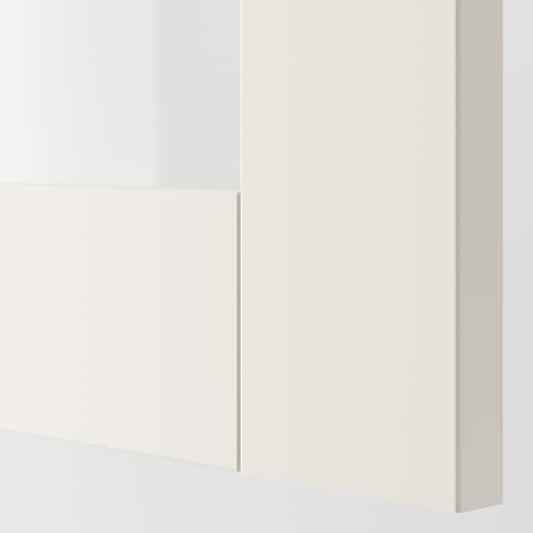 Ikea METOD - Wall cabinet with 2 glass doors, white/Stensund white, 80x40 cm
