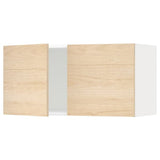 METOD wall cabinet with 2 doors, white/Askersund light ash effect, 80x40 cm